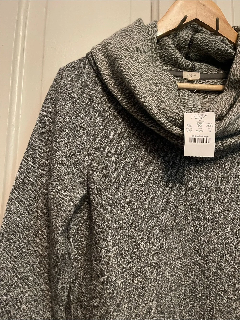 J. Crew NWT Heather Soft Gray Cowl Neck Pullover Sweatshirt Tunic